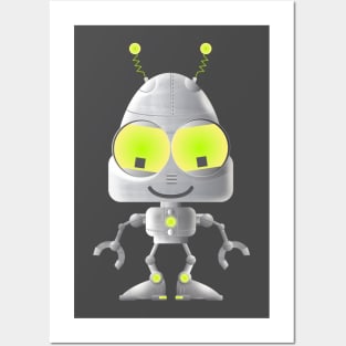 Cute little robot Posters and Art